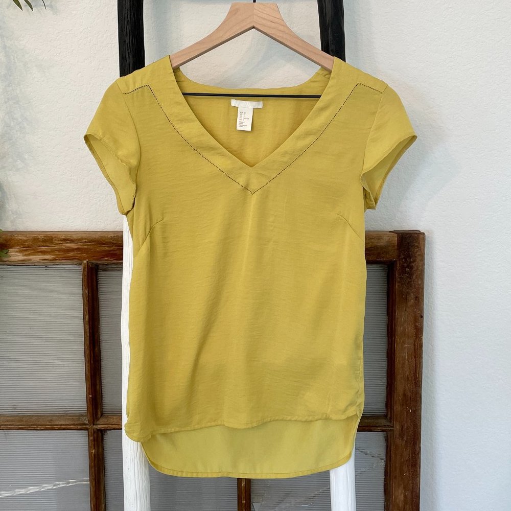 Satin feeling yellow XSmall H&M Shirt